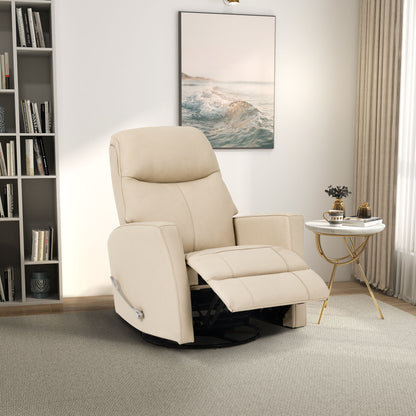 Harlow - Swivel Glider Recliner Chair - Ivory
