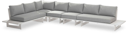 Maldives - 5 Piece Water Resistant Outdoor Patio Modular Sectional With White Base