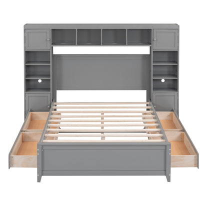 Bed With All In One Cabinet And Shelf