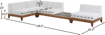 Rio - 4 Piece Fabric Modular Sectional - Off White