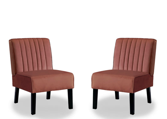Reese - Mid-Century Modern Accent Chairs With Minimalist Design, Elegant Upholstery And Legs (Set of 2) - Rose