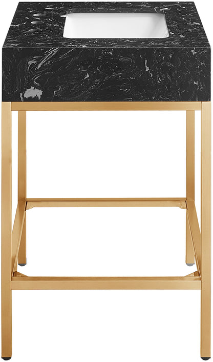 Marmo - Engineered Marble Bathroom Vanity With Gold Base