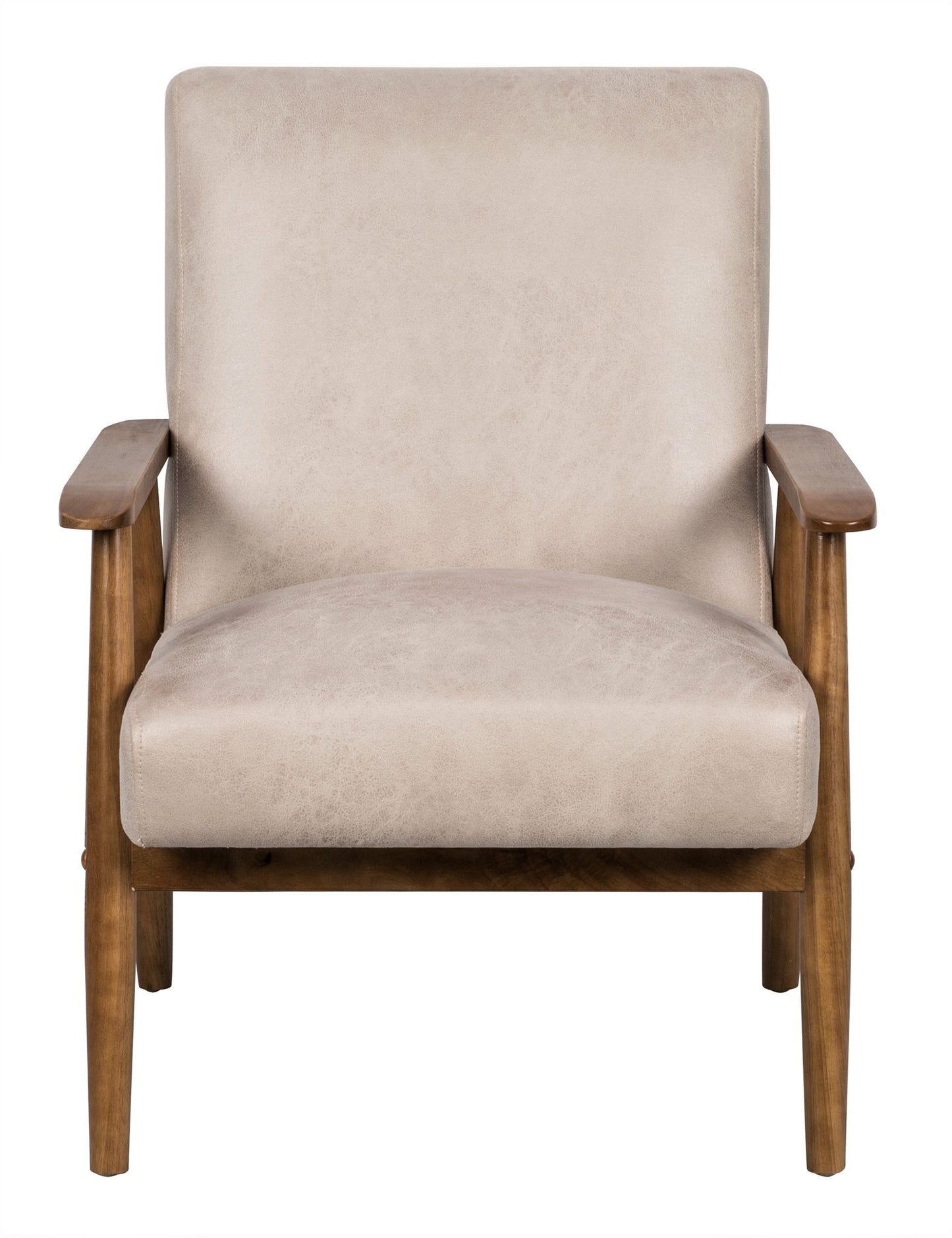 Wide Classic Mid-Century Modern Arm Chair - Light Camel