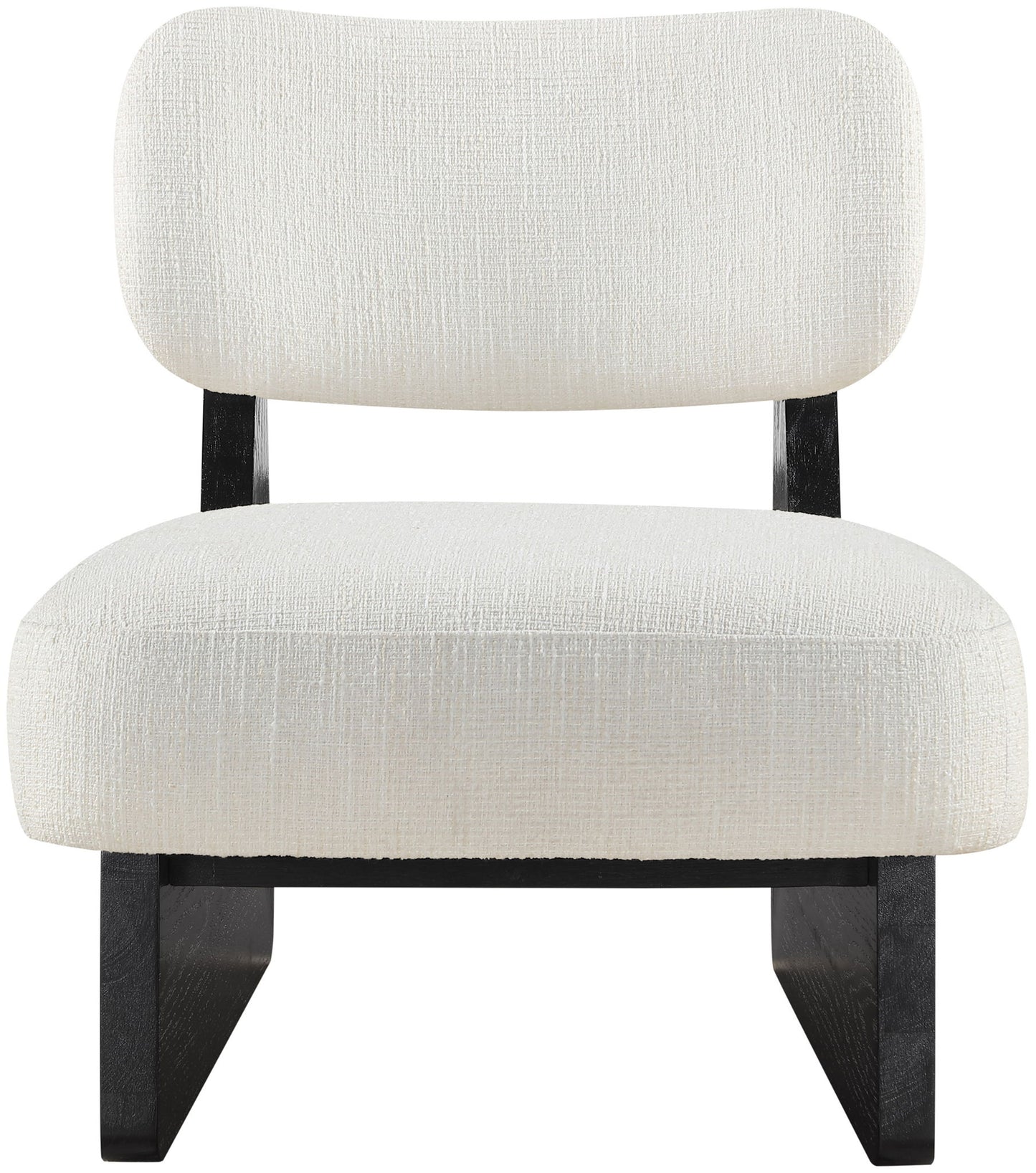 Vetra - Linen Textured Fabric Upholstered Accent Chair With Black Base