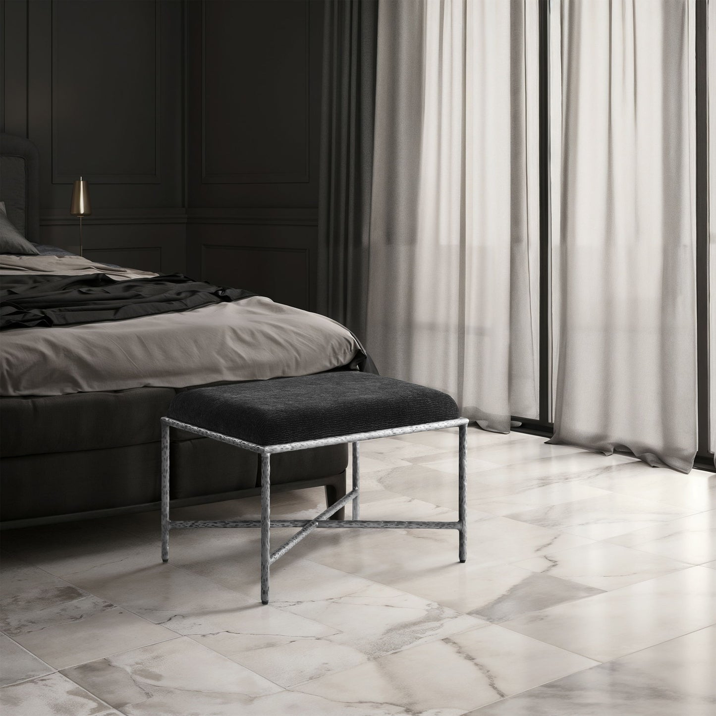 Valley - Bench With Silver Frame