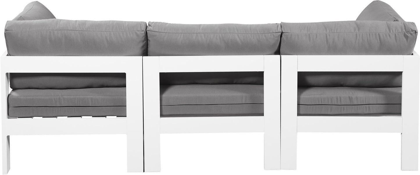 Nizuc - Outdoor Patio 3 Seat Modular Sofa With White Frame