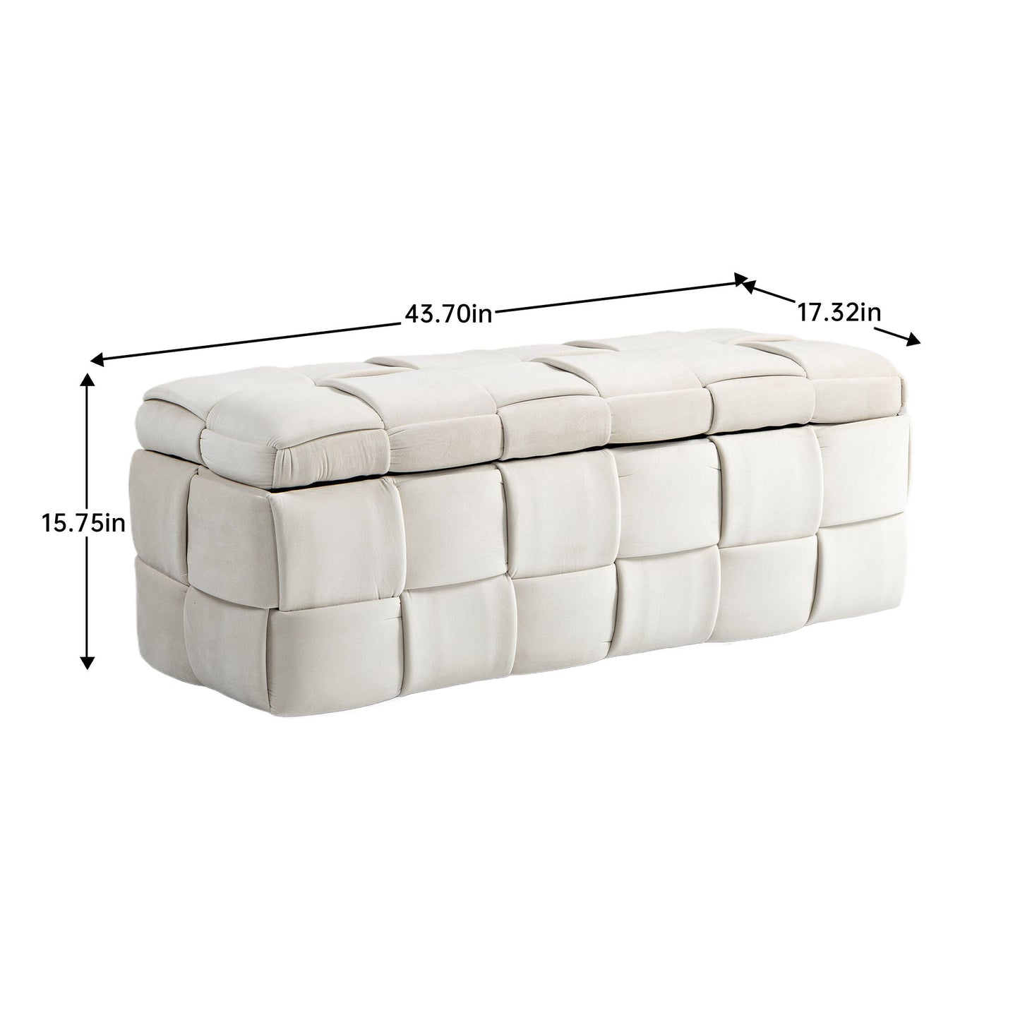 Upholstered Storage Ottoman With Safety Hinge