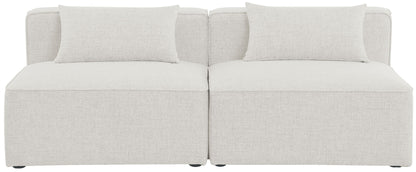 Cube - Linen Modular 2 Seat Armless Sofa