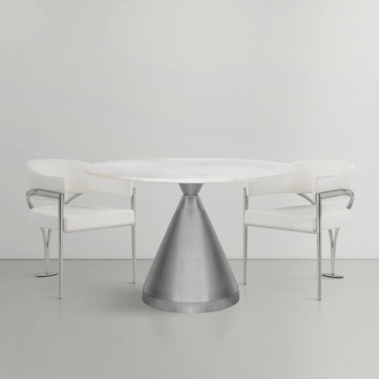 Emery - Marble/Stone Dining Table - White