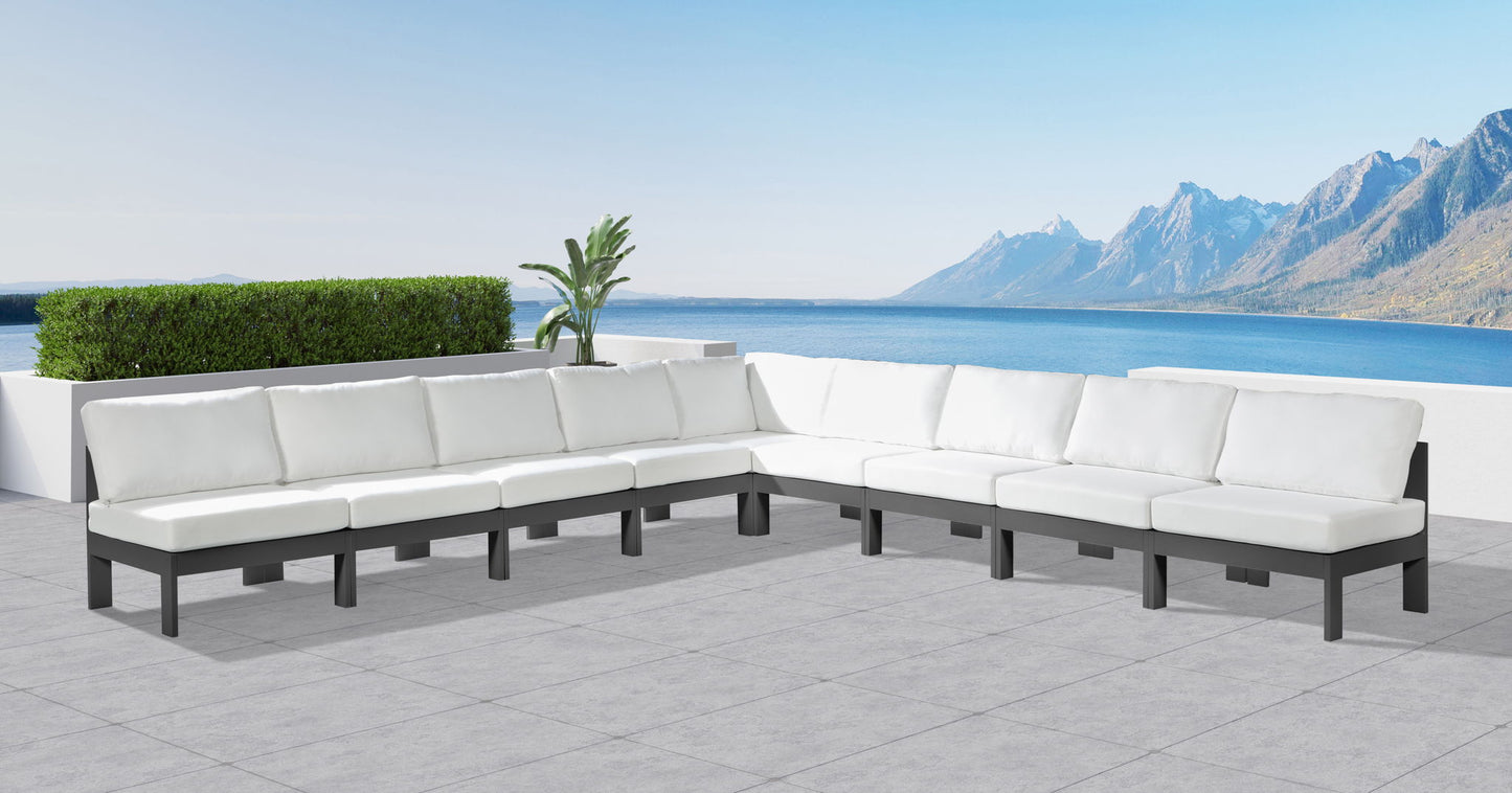 Nizuc - Outdoor Patio 9 Piece Modular Sectional With Gray Frame