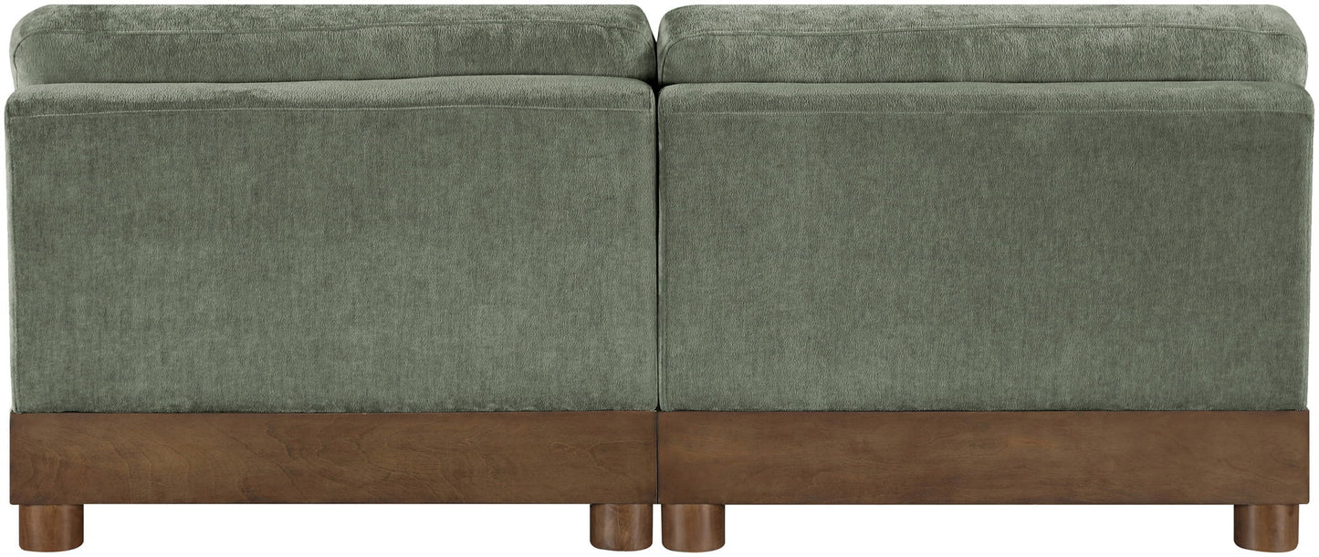 Turin - Chenille Fabric Upholstered Modular Sectional - Green