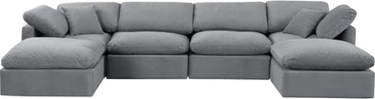 Indulge - Velvet 6 Piece Modular Double Chaise Sectional