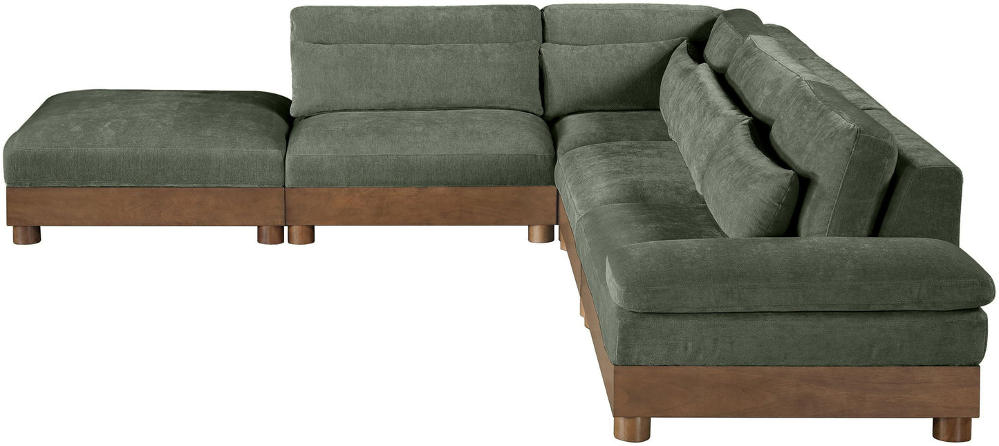 Turin - Chenille Fabric Upholstered Modular Sectional - Green