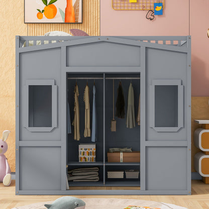 Loft Stylish Bed With Ladder And Wardrobe