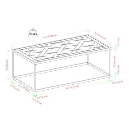 Decorative Parquet Top Rectangle Coffee Table - Parquet Veneer