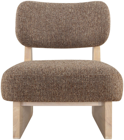 Vetra - Linen Textured Fabric Upholstered Accent Chair With Natural Base
