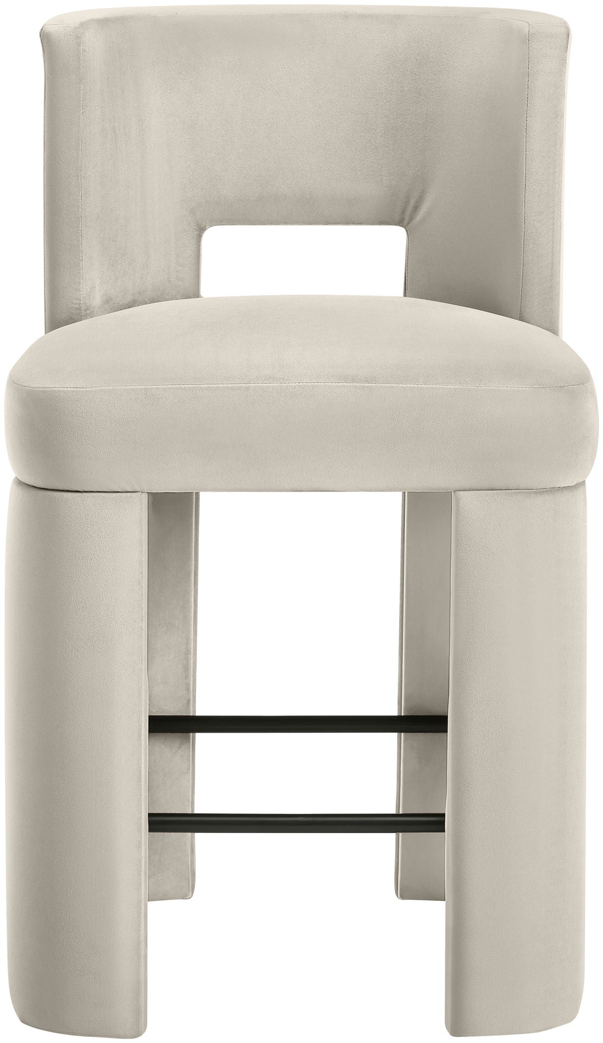 Zuno - Velvet Performance Fabric Upholstered Counter Stool (Set of 2)