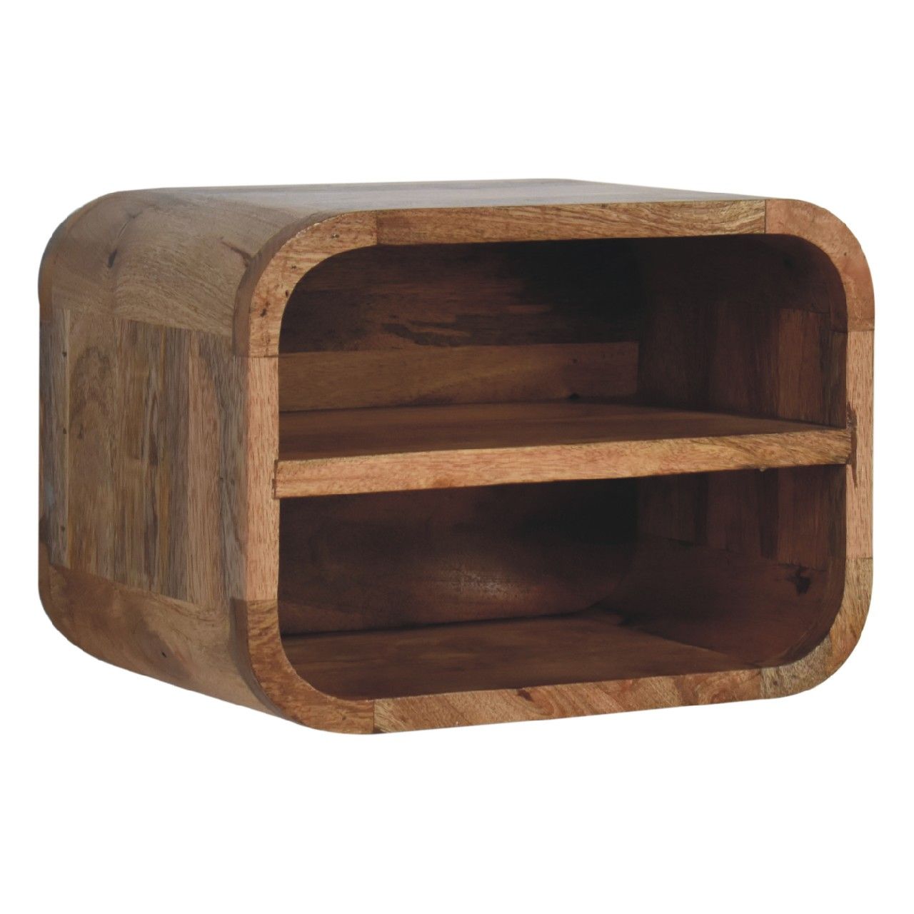 Floating Open Curve Nightstand - Oak
