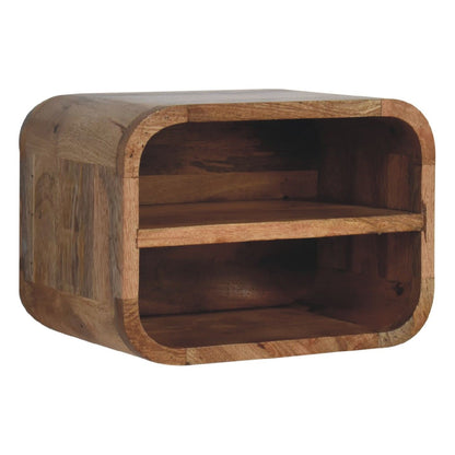 Floating Open Curve Nightstand - Oak