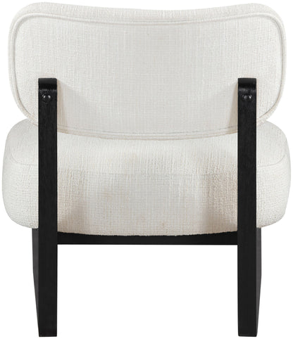 Vetra - Linen Textured Fabric Upholstered Accent Chair With Black Base