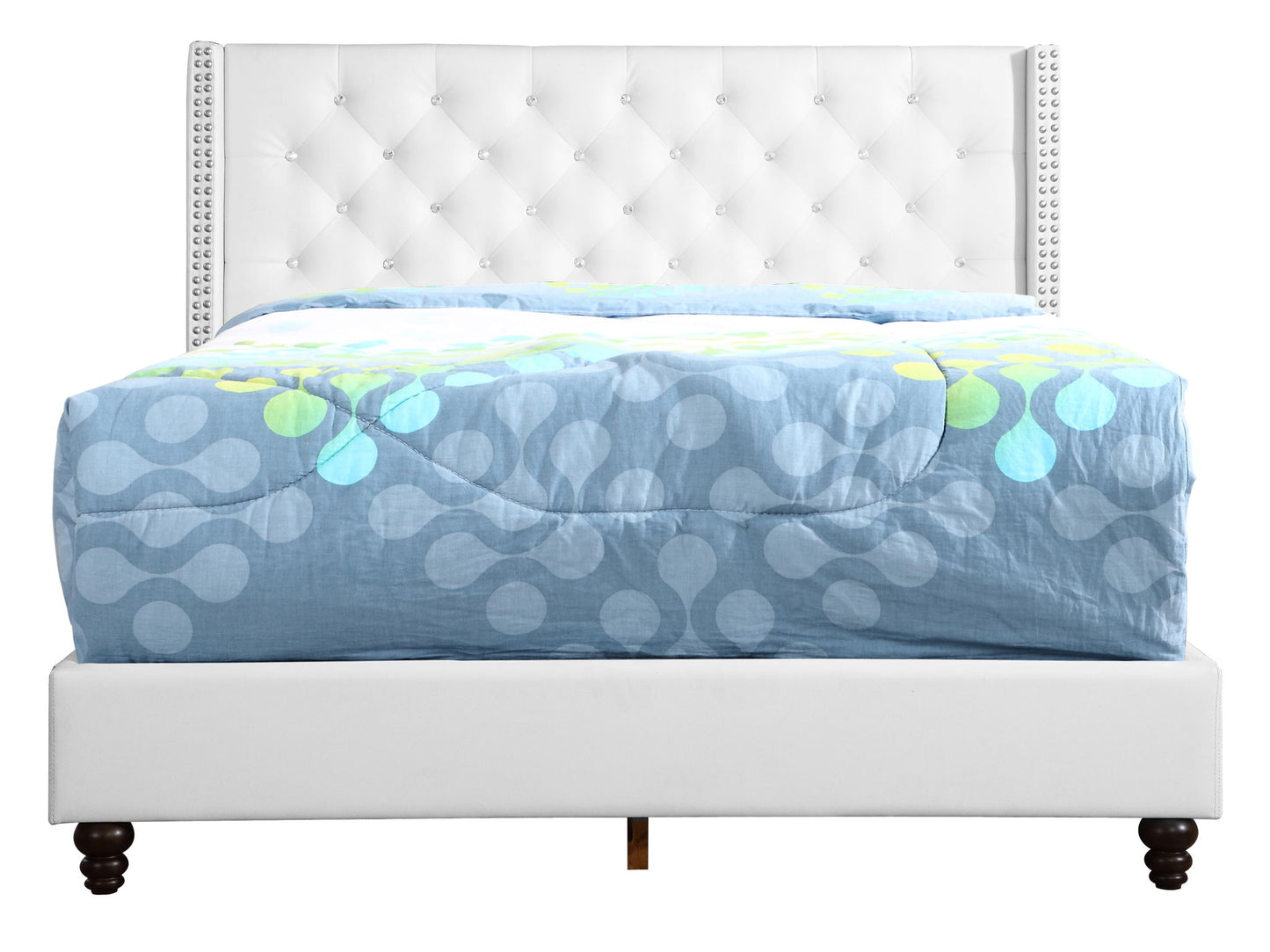 Queen Upholstered Bed - White