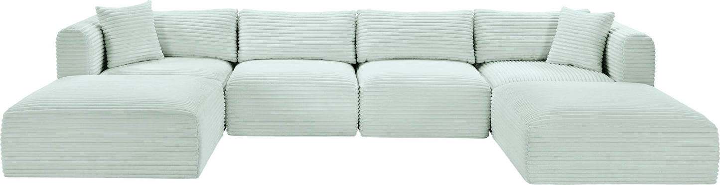 Shaggy - 6 Piece Modular Sectional With 2 Ottomans