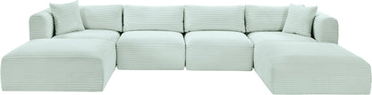 Shaggy - 6 Piece Modular Sectional With 2 Ottomans