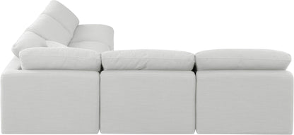 Indulge - Linen 5 Piece Modular Corner Armless Sectional - White