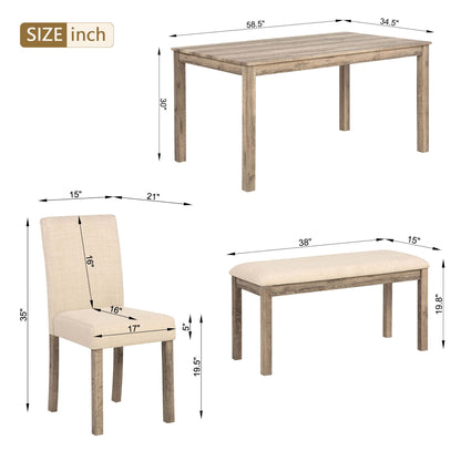 Modern Dining Table Set With Upholstered Chairs For Dining Room