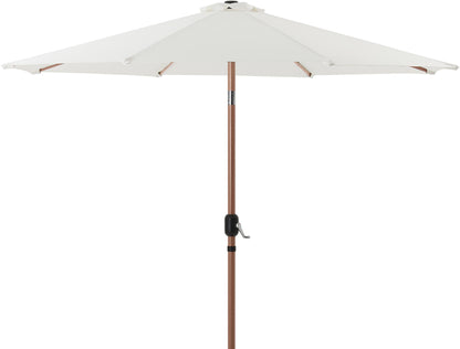 Fiji - Aluminum Patio Umbrella With Square White And Teak Base