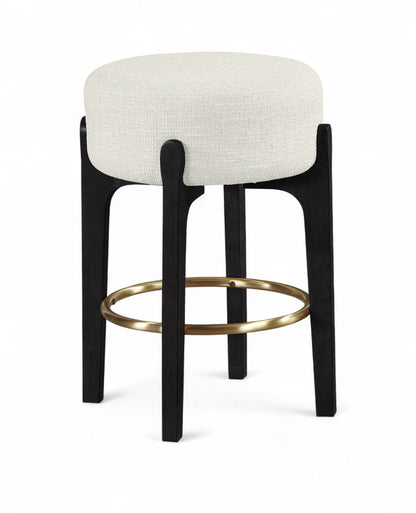 Torino - Backless Counter Stool With Brushed Black Base (Set of 2)
