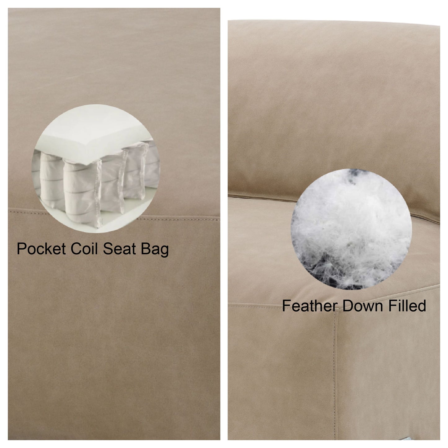 Veata - Suede Sectional Sofa With Right Hand Facing Chaise - Light Brown