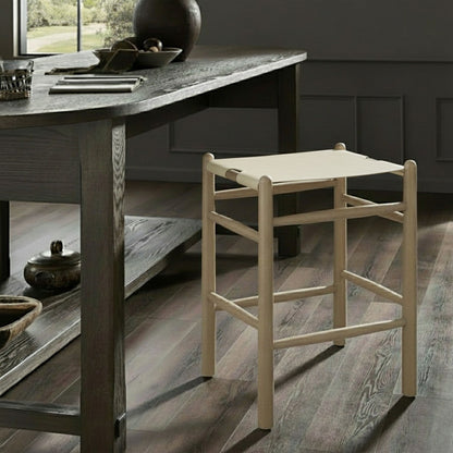 Santos - Backless Counter Stool With Stained Natural Base