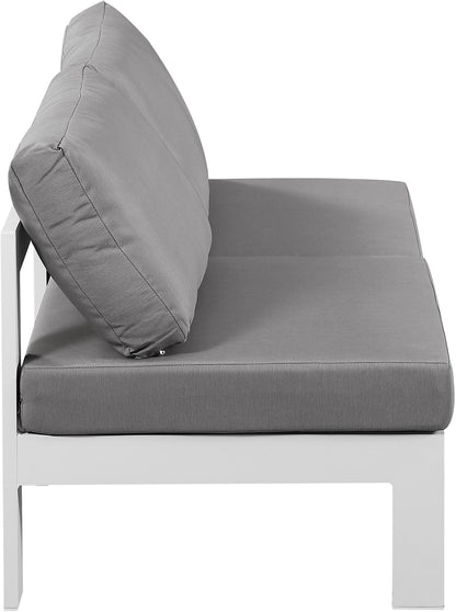 Nizuc - Outdoor Patio 2 Seat Armless Modular Sofa With White Frame