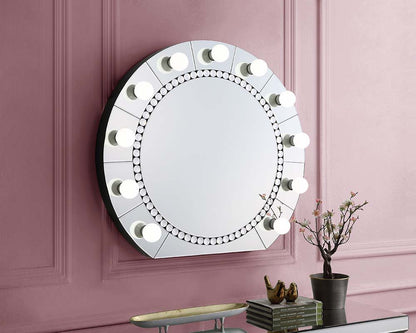 Farai - 29" Accent Mirror - Mirrored & Faux Crystal Diamonds