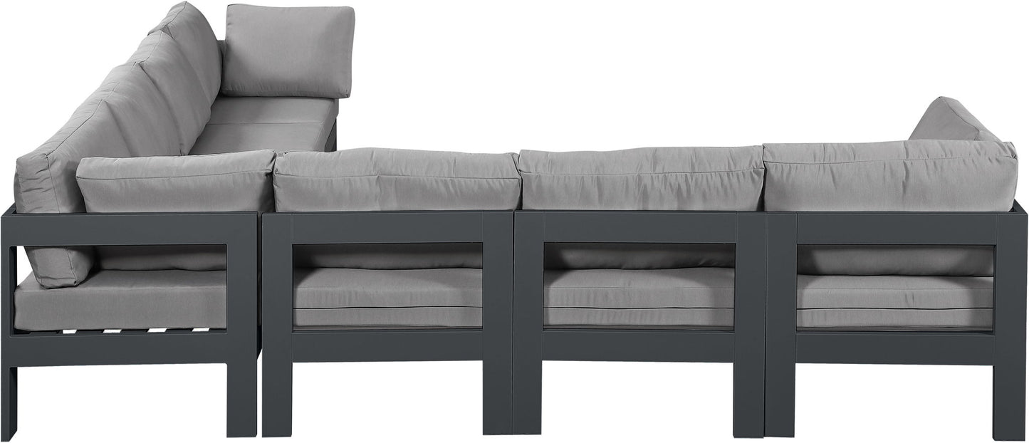 Nizuc - Outdoor Patio 7 Piece Modular Sectional With Gray Frame