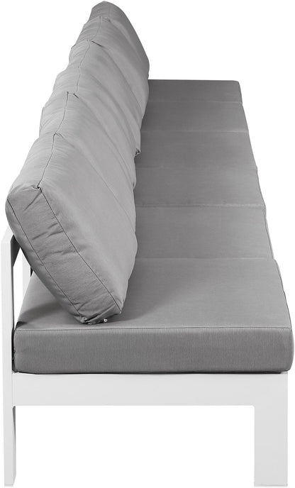 Nizuc - Outdoor Patio 6 Seat Armless Modular Sofa With White Frame
