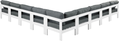 Nizuc - Outdoor Patio 9 Piece Modular Sectional With White Frame