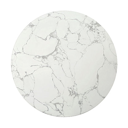 Clayten - Coffee Table - White Natural Marble Top & Espresso