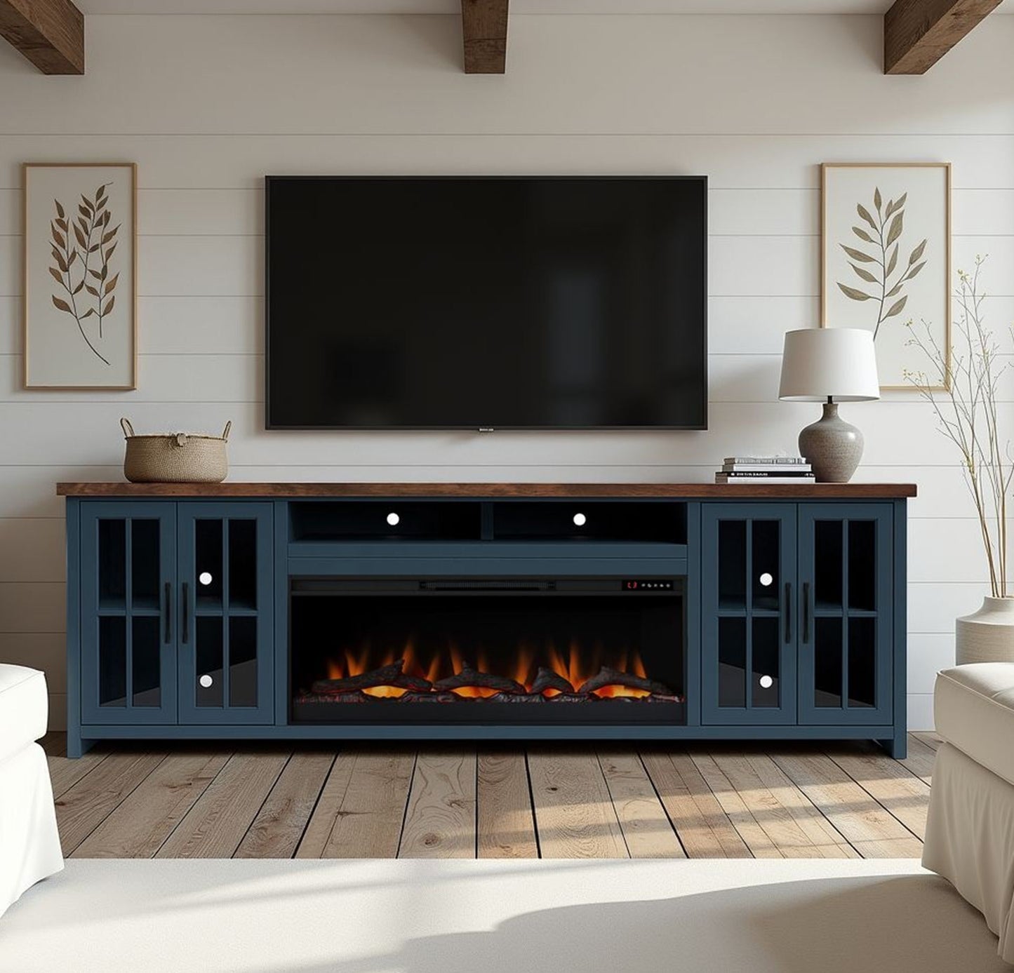 Nantucket - 74" Fireplace TV Stand Console