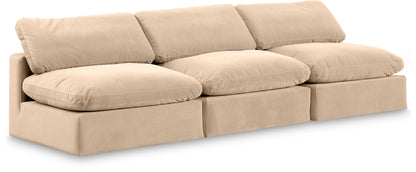 Comfy - Velvet Modular Armless Sofa 3 Seats