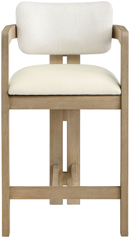 Ravina - Upholstered Counter Stool With Stained Natural Base