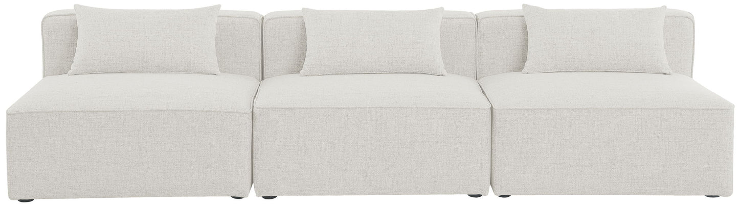 Cube - Linen Modular 3 Seat Armless Sofa
