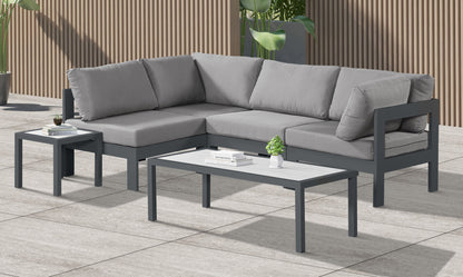 Nizuc - Outdoor Patio 4 Piece Modular Sectional With Gray Frame