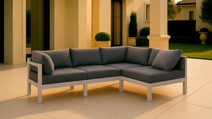 Nizuc - Outdoor Patio 4 Piece Modular Sectional With White Frame