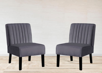 Reese - Mid-Century Modern Accent Chairs With Minimalist Design, Elegant Upholstery And Legs (Set of 2) - Gray
