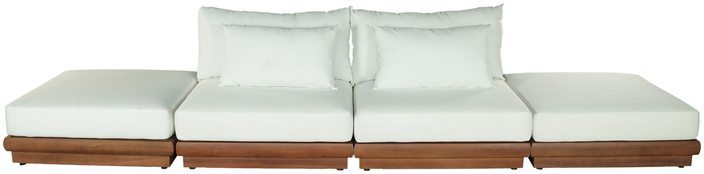 Mirella - 4 Piece Water Resistant Fabric Outdoor Patio Modular Sectional