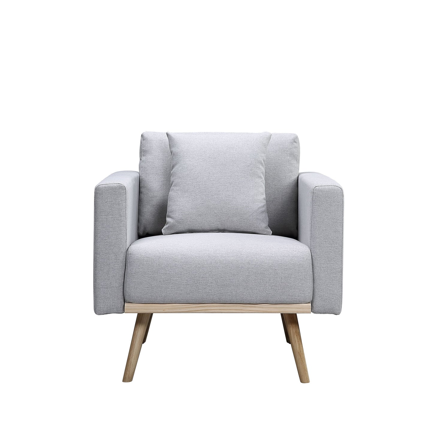 Easton - Linen Fabric Chair With USB Charging Ports Pockets And Pillows