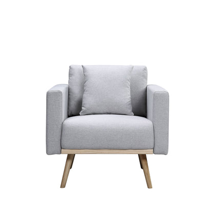 Easton - Linen Fabric Chair With USB Charging Ports Pockets And Pillows