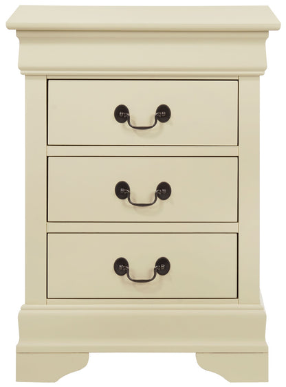 Louis Phillipe - 3 Drawer Nightstand - Beige
